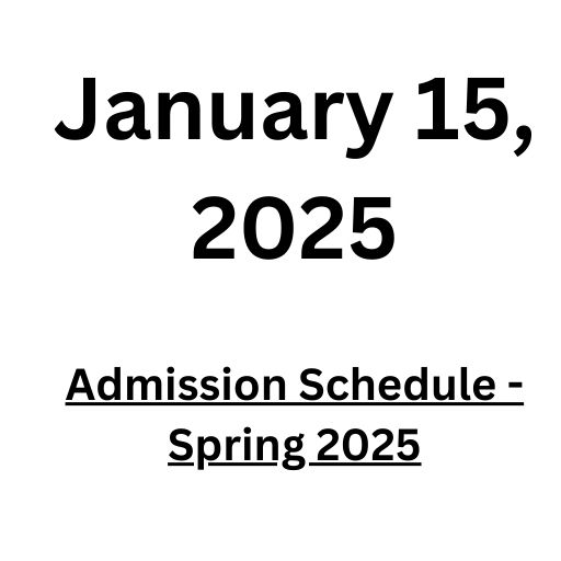 VU Admission Schedule - Spring 2025